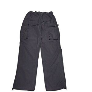 American Stitch Nylon Pants Stretch Waist Snap Pockets Women's Junior XL Black